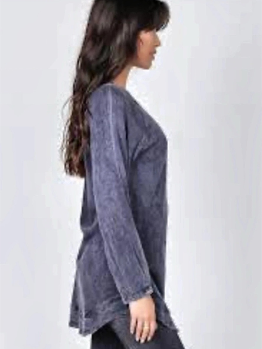 M. Rena Gray Distressed Tunic Size Small - Picture 3 of 9